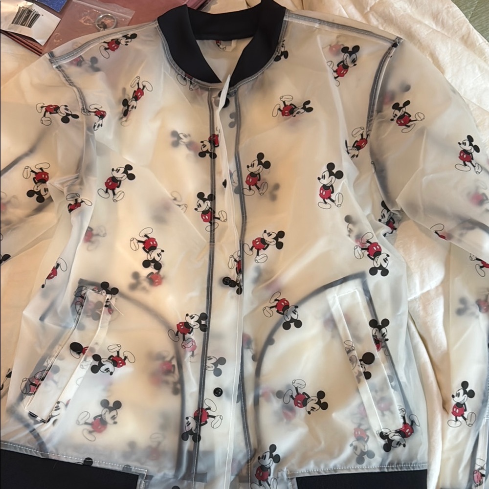 Disney Black and White Bomber Jacket with Mickey Mouse Print
